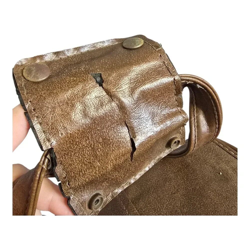 Vintage Brown Faux Leather (Vinyl) Camera Bag Double Handles 11